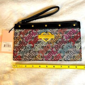 Juicy Couture Glam Wristlet Black, Beige, Multi Retail 45.00 NWT